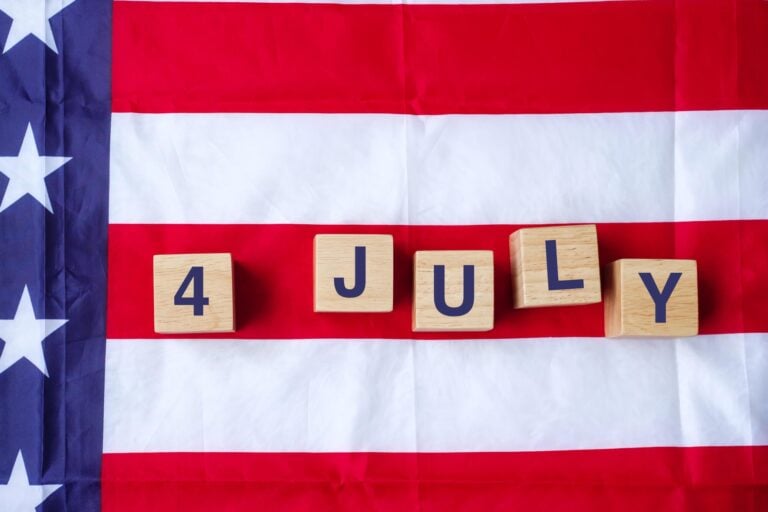 Patriotic Fourth of July Blocks Celebrating an Independent Living Facility