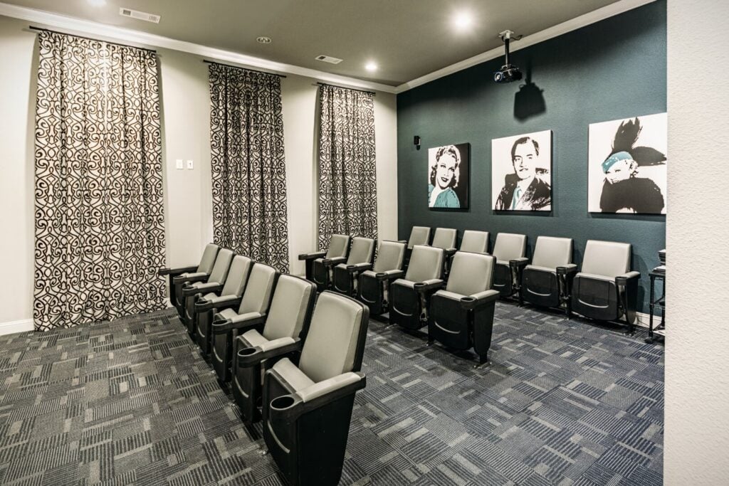 Private On-Site Movie Theater for Elderly Residents in Independent Living