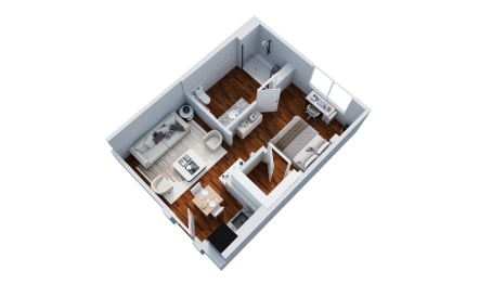 PKVW_AL_Lantana_1B_1BA_425 sq. ft render