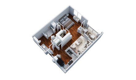 PKVW_IL_Azalea_1B-1BA_589 sq. ft render